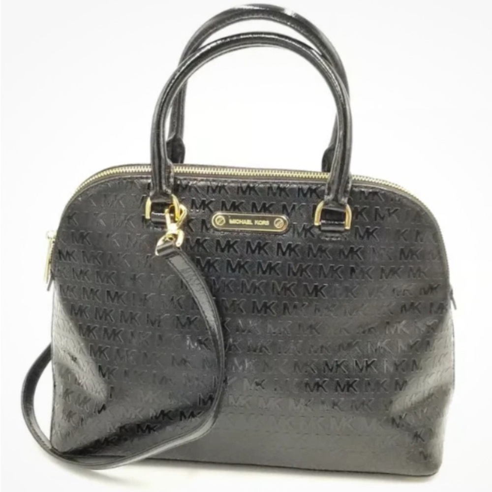 Michael Kors Embossed Black Satchel